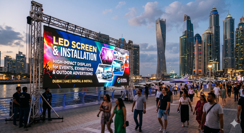 LED Screen Rental & Installation in Dubai – High-Impact Displays for Events, Exhibitions & Outdoor Advertising