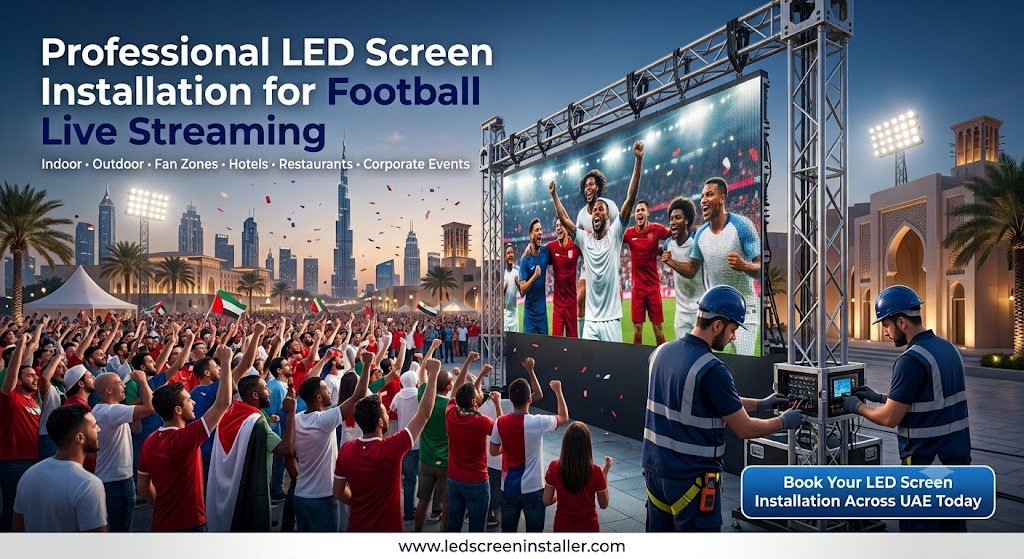 Professional LED Screen Installation for FIFA World Cup 2026 Live Streaming in UAE